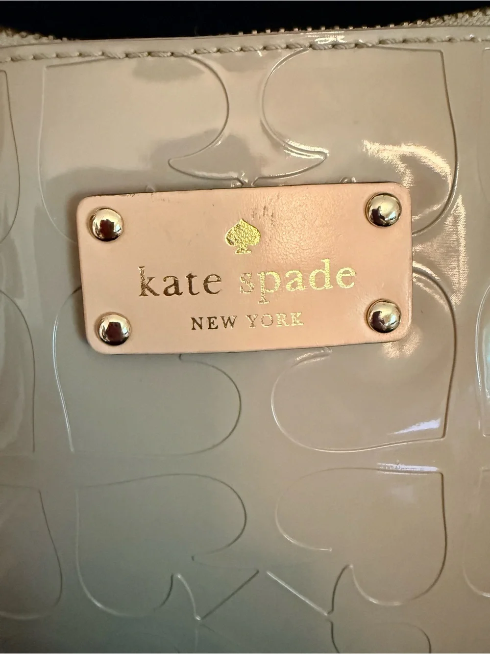 kate spade Patent Embossed Pale grey Tote